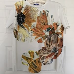 Zara floral pattern shirt sleeve shirt